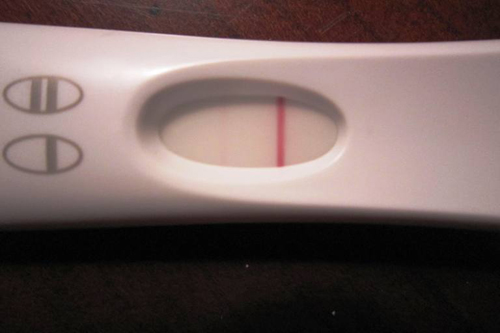 What does one line on a pregnancy test mean?