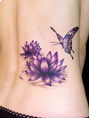 Lotus-Flower-Tattoos-butterfly
