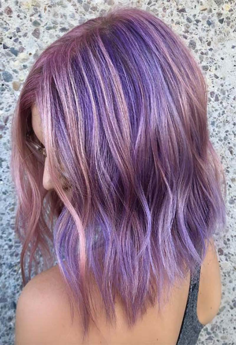 highlighted lavender hair