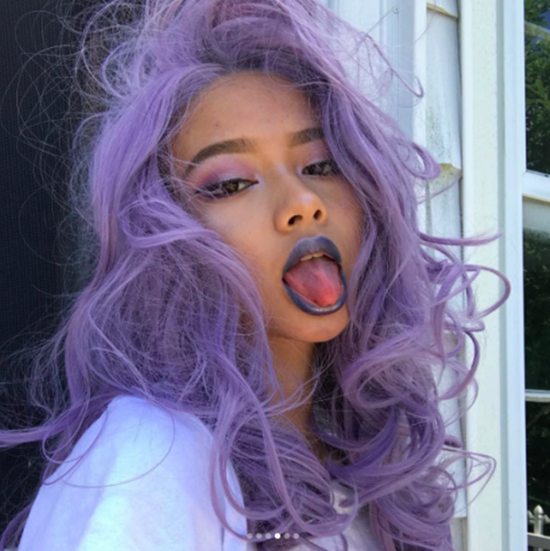 very messy lavender hair