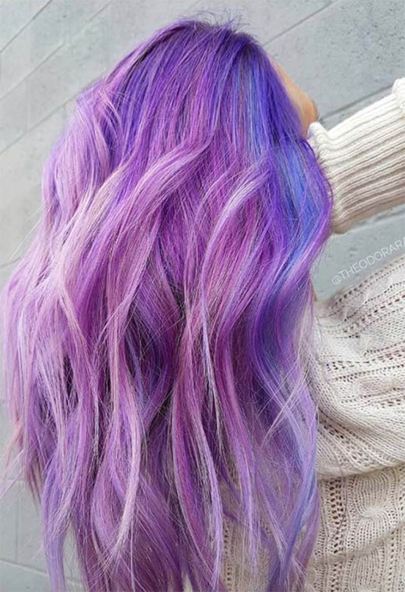 very long lavender hair