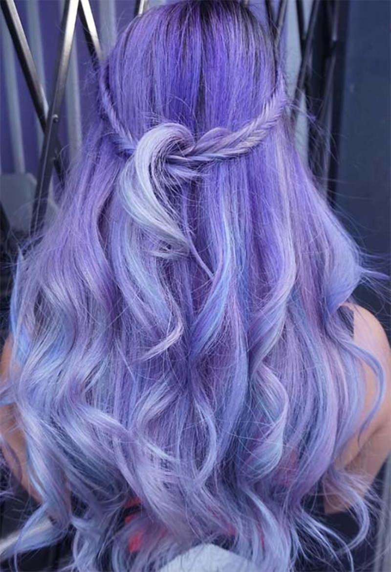 braided lavender hair