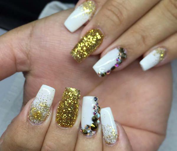 Gold dusts and more nail design