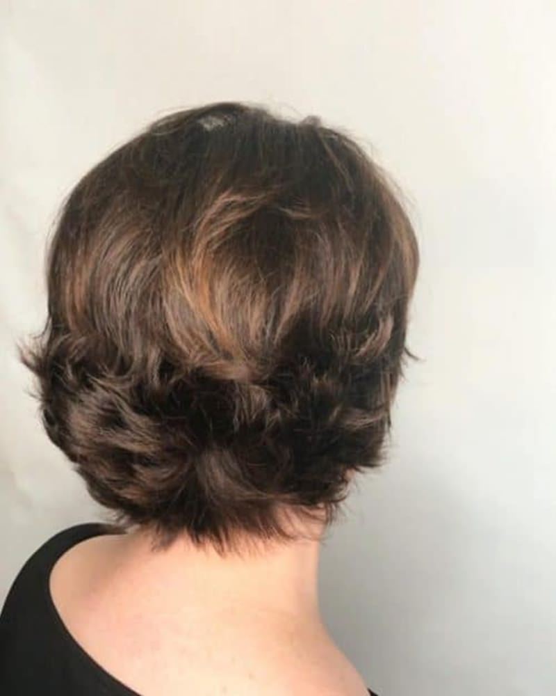 curly ends short layered hair