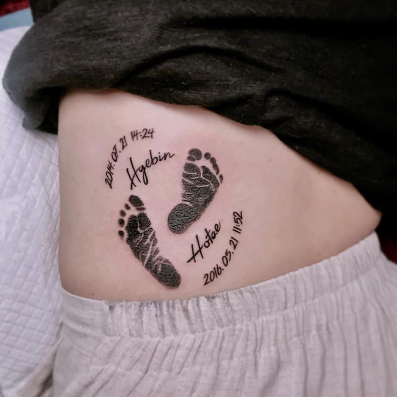 56 Cute Baby Footprint Tattoos On Shoulder  Tattoo Designs  TattoosBagcom