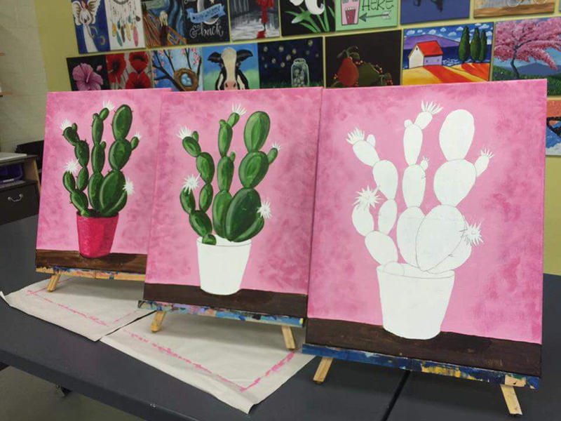 cactus canvas painting