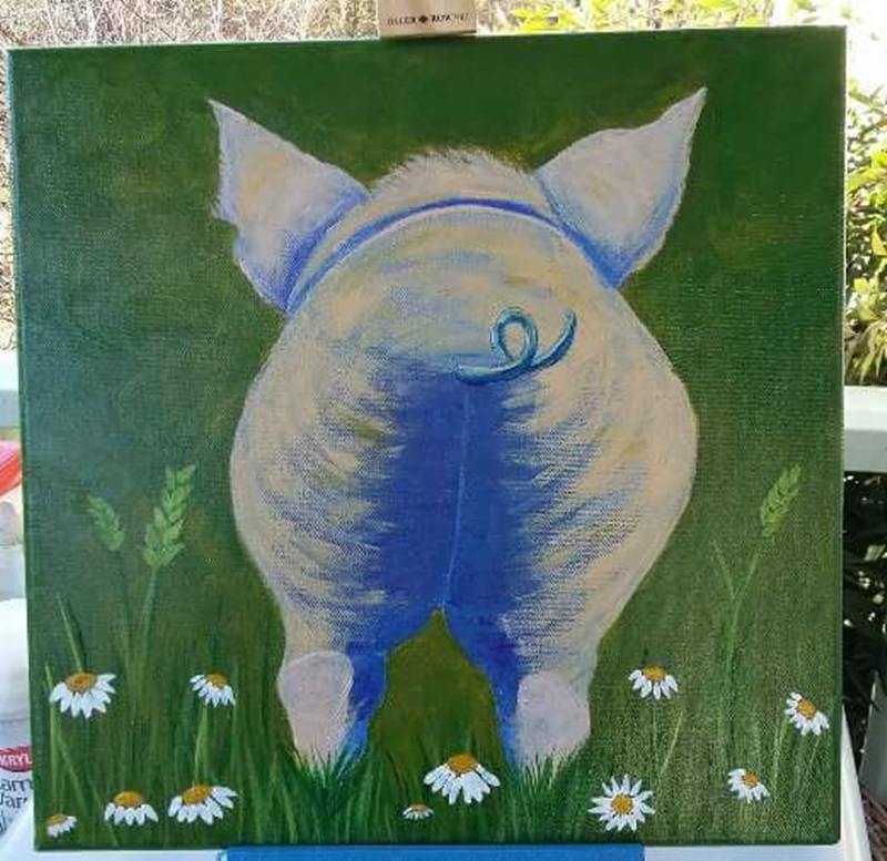 pig canvas painting