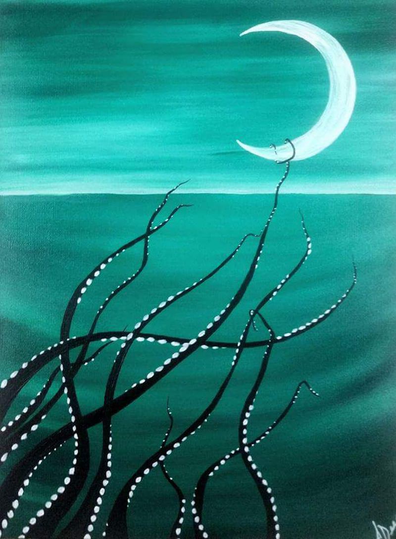 tree tentacles canvas painting