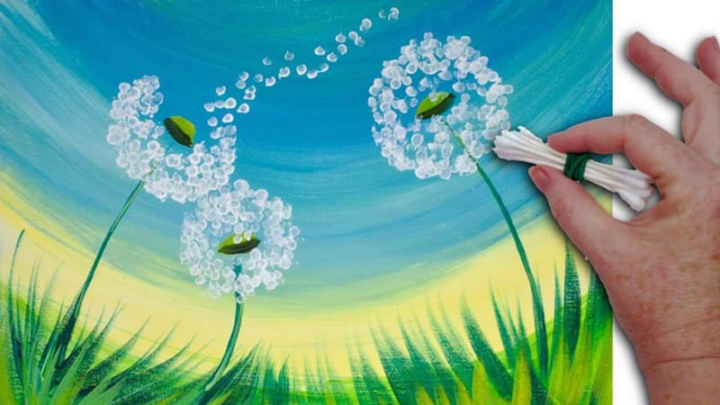 floating flowers canvas painting