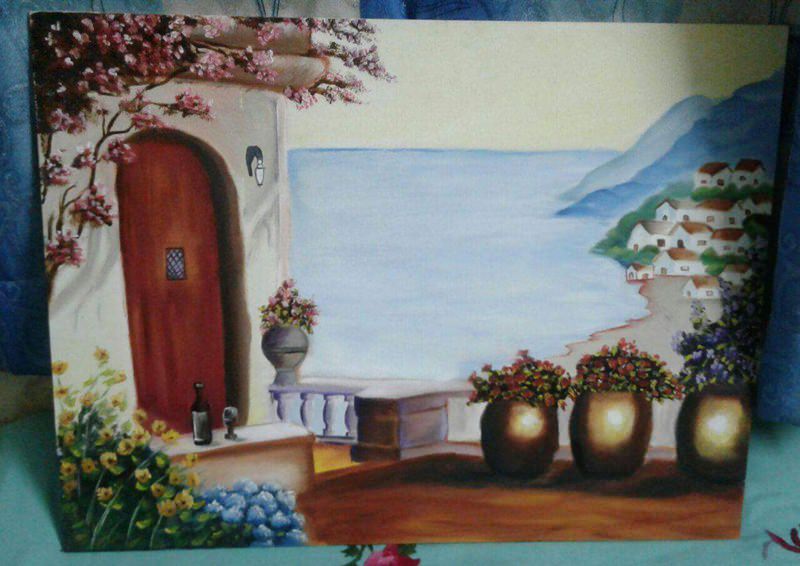 beautiful home view canvas painting