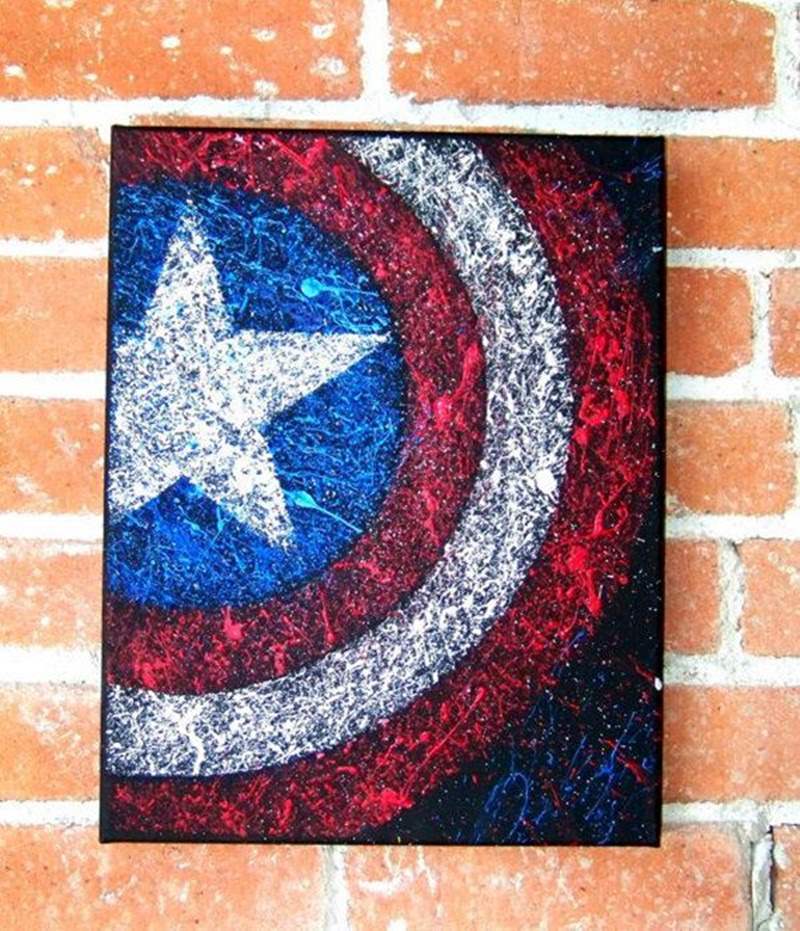 Captain America shield canvas painting