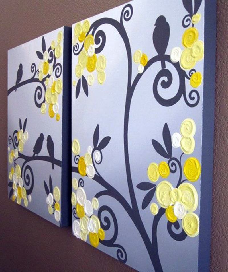 flower inspired canvas painting
