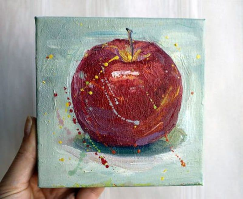 apple canvas painting