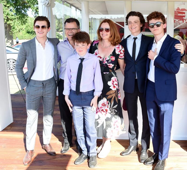 Tom Holland and his family
