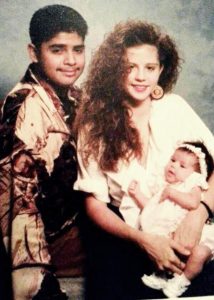 Young Selena with her parents