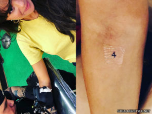 Selena Number 4 Tattoo on Elbow